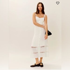 Reformation White Midi Dress